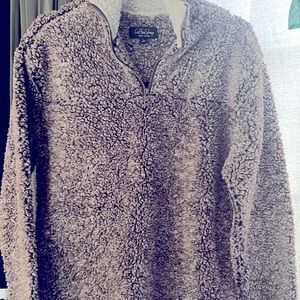 Brown with cream color zip up neck pull over